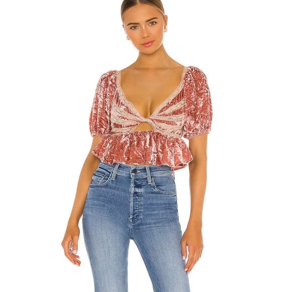 Free People Yours Truly Velvet Top XS - Picture 3 of 8